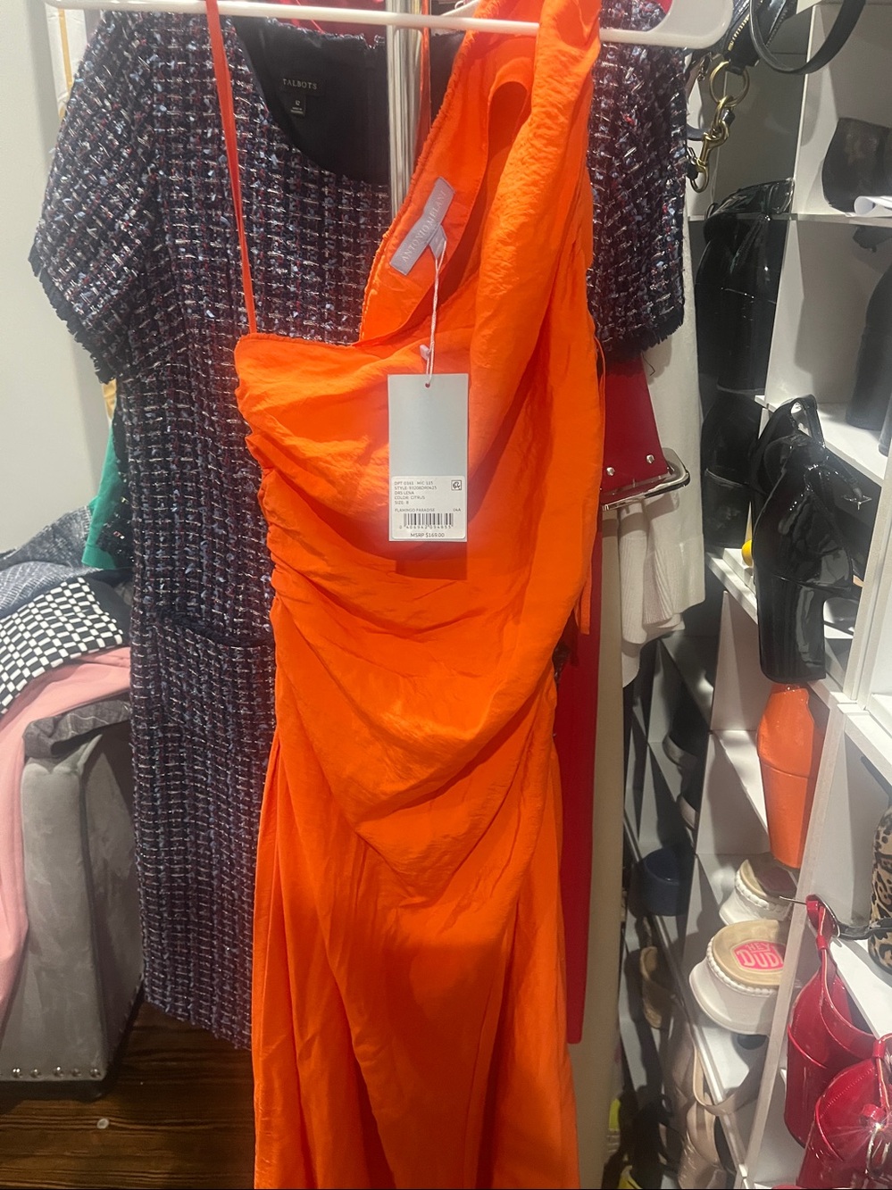 ANTONIO MELANI One-Shoulder Orange Dress NWT